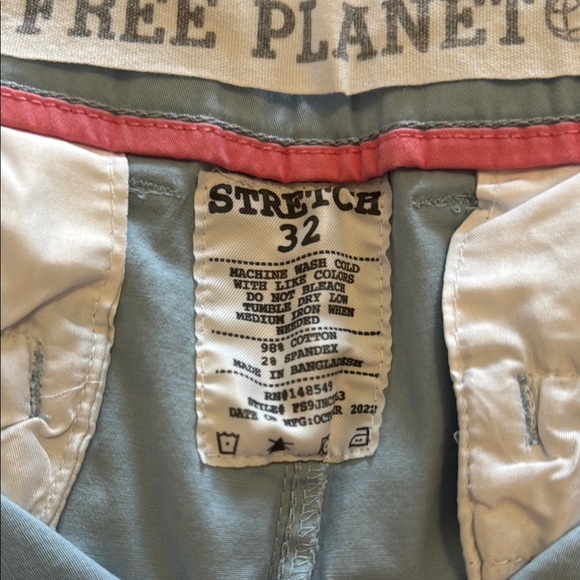 Free Planet Blue Flat Front Shorts Versatile Style - Picture 2 of 3